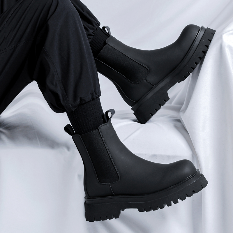 Men Shoes Brands - 2026 بوتات رجالية سوداء عالية الرقبة